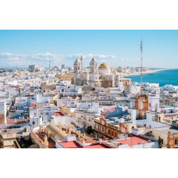 Lais Puzzle - Panoramasicht auf die Dächer der Altstadt und die Kathedrale von Santa Cruz am Nachmittag vom Turm Tavira in Cadiz, Andalusien, Spanien - 2.000 Teile
