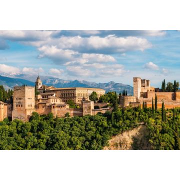 Lais Puzzle - Panoramaaussicht auf die Alhambra mit blauem bewölktem Himmel in Granada. Andalusien, Spanien - 2.000 Teile