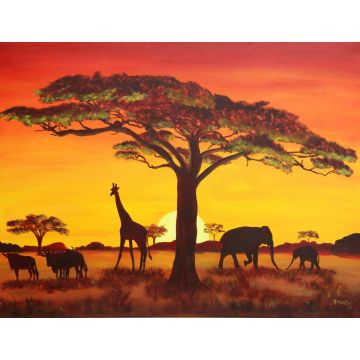Lais Puzzle - Sonnenuntergang mit afrikanischen Tieren - 1.000 Teile