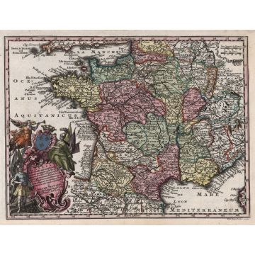 Lais Puzzle - Matthäus Seutter Landkarte - Atlas Novas Indicibus Instructus (1744) - Gallia (Frankreich) - Motivserie - 1.000 Teile