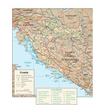 Lais Puzzle - Physische Landkarte Kroatien - 1.000 Teile