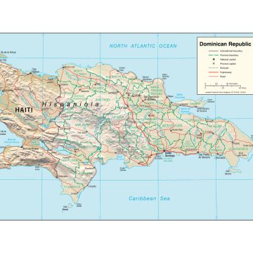 Lais Puzzle - Physische Landkarte Dominikanische Republik - 1.000 Teile