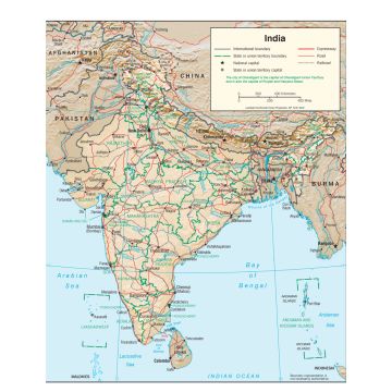 Lais Puzzle - Physische Landkarte Indien - 1.000 Teile