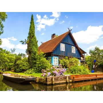 Lais Puzzle - Schönes altes Fachwerkhaus an einem Wasserkanal im Spreewald, Brandenburg, Deutschland - 1.000 Teile