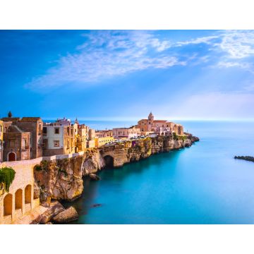 Lais Puzzle - Vieste Stadt auf den Felsen, Gargano, Apulien, Italien - 1.000 Teile