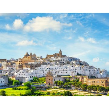Lais Puzzle - Weiße Stadt-Skyline Ostuni bei Sonnenuntergang, Brindisi, Apulien, Italien. - 1.000 Teile