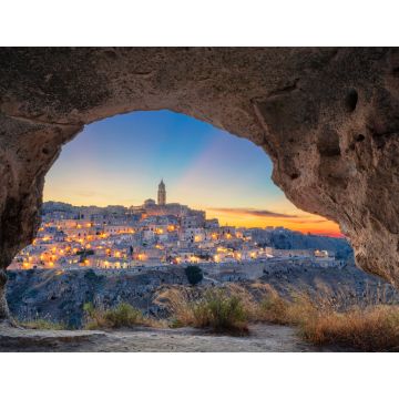 Lais Puzzle - Matera, Italien. Stadtbildbild der mittelalterlichen Stadt Matera, Italien während des schönen Sonnenuntergangs - 1.000 Teile