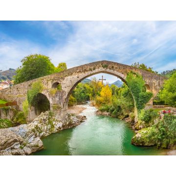 Lais Puzzle - Römische Buckelbrücke auf dem Sella-Fluss in Cangas de Onis, Asturien, Spanien - 1.000 Teile