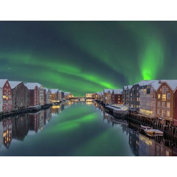 Lais Puzzle - Lagerhäuser Trondheim Norwegen Nordlicht - 1.000 Teile