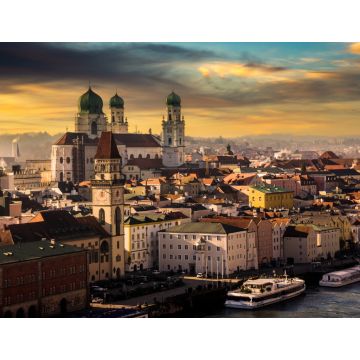 Lais Puzzle - Passau an der Donau, Deutschland. Blick auf die Stadt bei Sonnenuntergang mit schönem Himmel. - 1.000 Teile