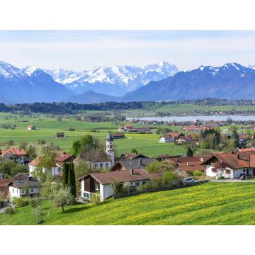 Lais Puzzle - Blick über Aidling zum Riegsee und ins Zugspitz-Massiv - 1.000 Teile