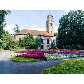 Lais Puzzle - Stadtpark in Fürth mit Kirche am blauen Himmel, Bayern Deutschland - 1.000 Teile
