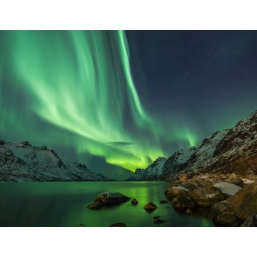 Lais Puzzle - Aurora Borealis reflektiert zwischen zwei Fjorden in Tromsø - 1.000 Teile