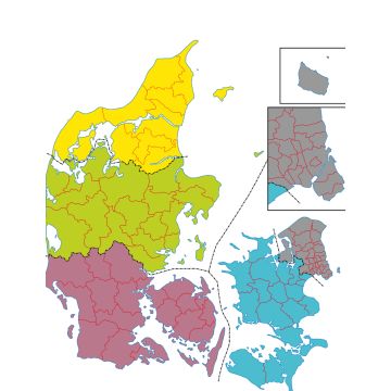 Lais Puzzle - Verwaltungsgliederung Dänemark, Karte - 1.000 Teile
