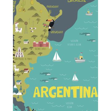 Lais Puzzle - Illustrationskarte von Argentinien mit Natur, Tieren und Landmarken - 1.000 Teile