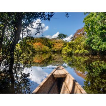 Lais Puzzle - Segeln in einem Holzboot durch den überfluteten Wald in Leticia, Amazonasgebiet, Kolumbien - 1.000 Teile