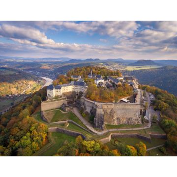Lais Puzzle - Königstadt, sächsische Schweiz, Festung Königstein im Herbst - 1.000 Teile