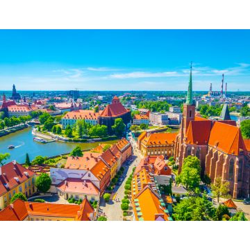 Lais Puzzle - Luftaufnahme von Breslau mit der Kirche Unserer Lieben Frau vom Sand und der Kirche des Heiligen Kreuzes und des Heiligen Bartholomäus, Polen - 1.000 Teile