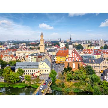 Lais Puzzle - Oppeln, Polen. Luftbild der Altstadt mit Turm des Rathauses und Kirche des Franziskanerklosters - 1.000 Teile