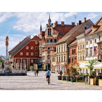 Lais Puzzle - Maribor Rathausplatz Slowenien Europa. Rathaus von Maribor und Pestsäule auf dem Hauptplatz, Untersteiermark, in Slowenien - 1.000 Teile
