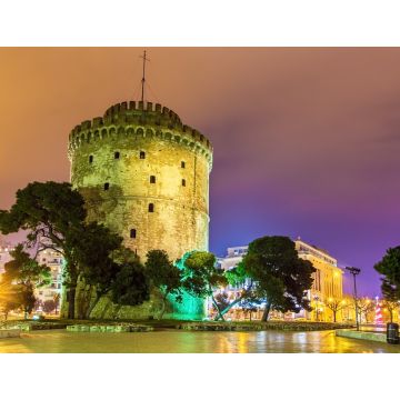 Lais Puzzle - Weißer Turm von Thessaloniki in Griechenland bei Nacht - 1.000 Teile