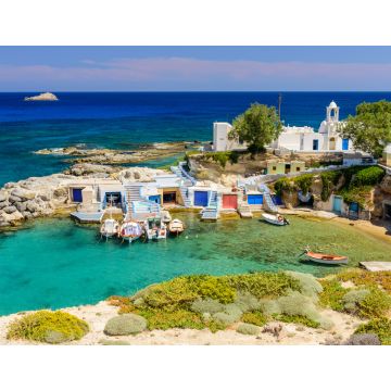 Lais Puzzle - Das malerische Dorf Mandrakia (traditionelles griechisches Dorf am Meer) mit Sirmate - traditionellen Fischerhäusern, Insel Milos, Kykladen, Griechenland. - 1.000 Teile