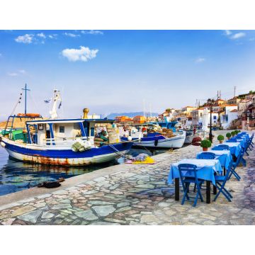Lais Puzzle - Traditionelle Griechenland-Serie - Insel Chalki mit alten Booten und Tavernen - 1.000 Teile