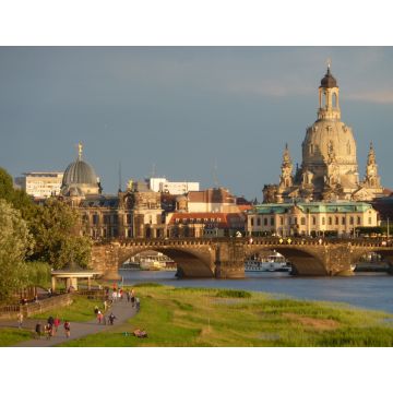 Lais Puzzle - Ansicht von Dresden, Elbwiesen-Frauenkirche, Deutschland. - 1.000 Teile
