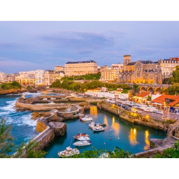 Lais Puzzle - Sonnenuntergang Blick auf Yachthafen in Biarritz, Frankreich - 1.000 Teile