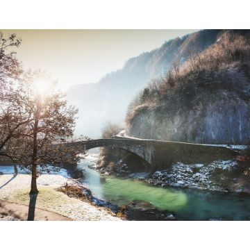 Lais Puzzle - Nebliger, frostiger Morgen im Dorf Cluses, Rhone-alpes, Frankreich. Schöne Winterlandschaft - 1.000 Teile