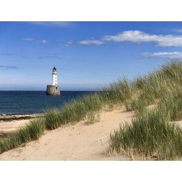 Lais Puzzle - Rattray Head Leuchtturm in der Nordsee bei Buchan Aberdeenshire Schottland mit Seegras auf Sanddünen und Sandstrand - 1.000 Teile