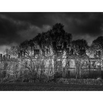 Lais Puzzle - Schwarz-Weiß-Bild der Burgruine Dunmore in Airth, Falkirk, Schottland, Großbritannien - 1.000 Teile