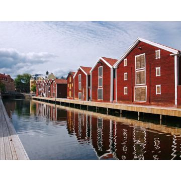 Lais Puzzle - Schweden, Hudiksvall, Hafenzeile mit Kanal, Holzh - 1.000 Teile