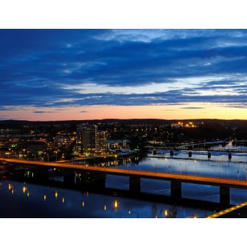 Lais Puzzle - Umea Fluss und Brücken bei Sonnenuntergang, Umea, Vasterbotten, Schweden - 1.000 Teile