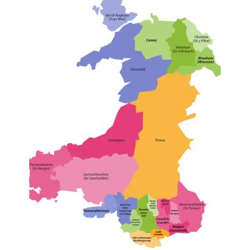 Lais Puzzle - Karte von Wales nach Counties - 1.000 Teile