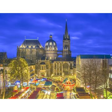 Lais Puzzle - Aachener Dom mit Weihnachtsmarkt zur blauen Stunde, Aachen - 1.000 Teile
