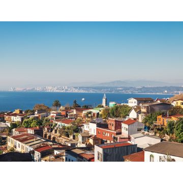 Lais Puzzle - Luftaufnahme von Valparaiso und Las Carmelitas Kirchturm vom Mirador Camogli Aussichtspunkt - Valparaiso, Chile - 1.000 Teile