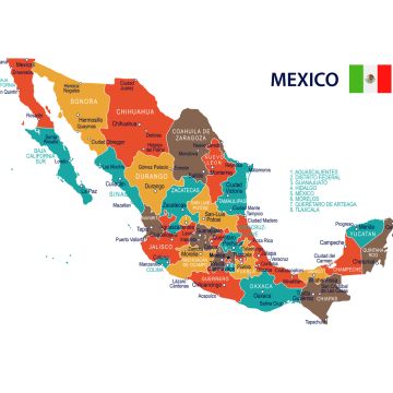 Lais Puzzle - Mexiko - Karte und Flagge - 1.000 Teile