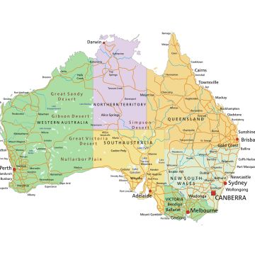 Lais Puzzle - Australien - Karte des Kontinents - 1.000 Teile