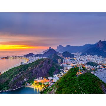 Lais Puzzle - Blick bei Sonnenuntergang auf Copacabana, Corcovado und Botafogo in Rio de Janeiro. Brasilien - 1.000 Teile