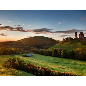 Lais Puzzle - Corfe Castle, Sonnenaufgangspanorama in Dorset, England - 1.000 Teile