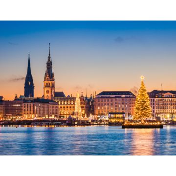Lais Puzzle - Skyline und Weihnachtsmarkt von Hamburg, Deutschland - 1.000 Teile