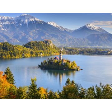 Lais Puzzle - Panoramablick auf den Bleder See vom Berg Osojnica, Slowenien - 1.000 Teile