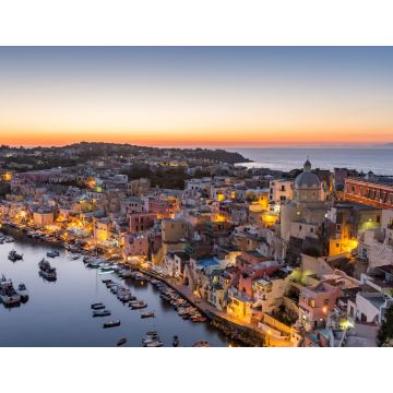 Lais Puzzle - Procida, Sonnenuntergang über dem Hafen von La Corricella. Neapel, Kampanien, Italien - 1.000 Teile