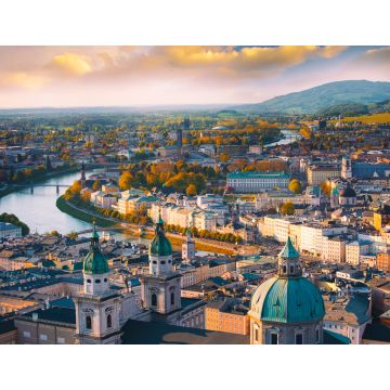Lais Puzzle - Panoramablick der historischen Stadt Salzburg mit Salzach Fluss in schönem Sonnenuntergang, Salzburger Land, Österreich - 1.000 Teile