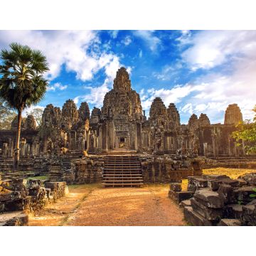 Lais Puzzle - Antike Steingesichter bei Sonnenuntergang des Bayon-Tempels, Angkor Wat - 1.000 Teile