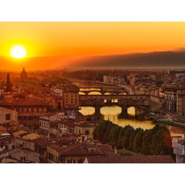 Lais Puzzle - Florenz, Fluss Arno und Ponte Vecchio bei Sonnenuntergang, Italien - 1.000 Teile