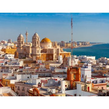 Lais Puzzle - Dächer der Altstadt und die Kathedrale de Santa Cruz am Morgen vom Turm Tavira in Cadiz, Andalusien, Spanien - 1.000 Teile