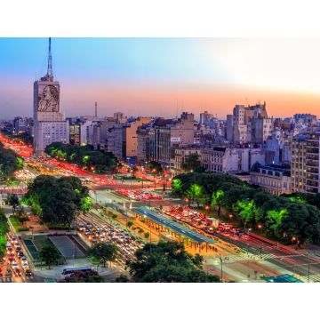 Lais Puzzle - Luftaufnahme von Buenos Aires, in der Dämmerung, entlang der Avenue du 9. Juli - 1.000 Teile