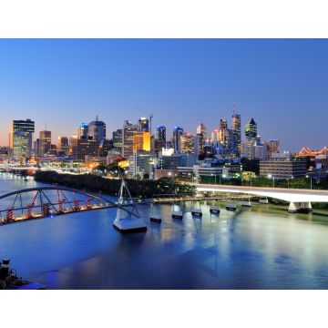 Lais Puzzle - Australien Landschaft: Skyline von Brisbane in der Abenddämmerung - 1.000 Teile